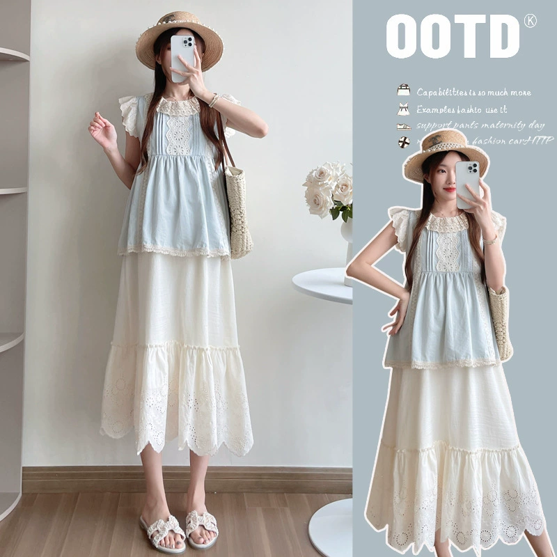 Сделать на месте новый летний длинный маленький летающий рукав сладкий и милый модный блеск