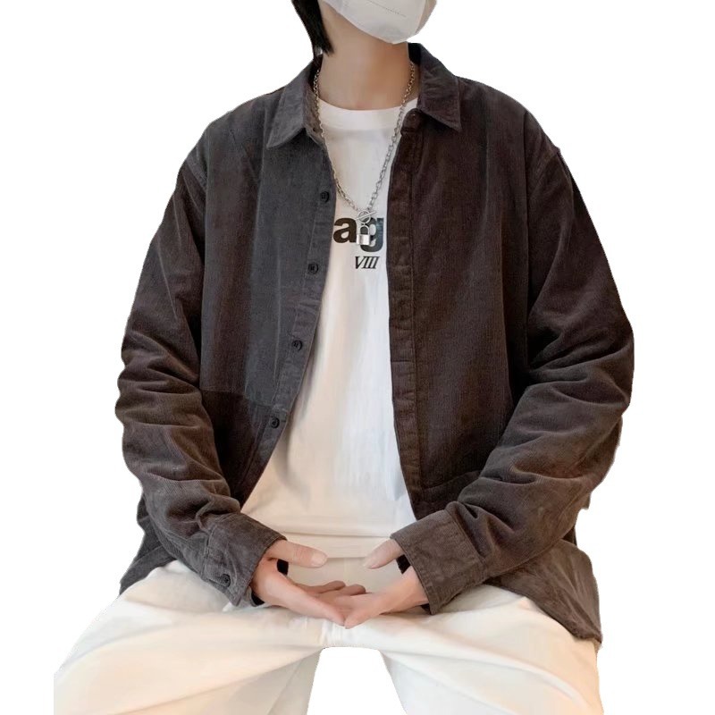 2024 nueva moda camisa de manga larga para hombres otoño 2024 nueva pareja camisa chaqueta camisa de pana