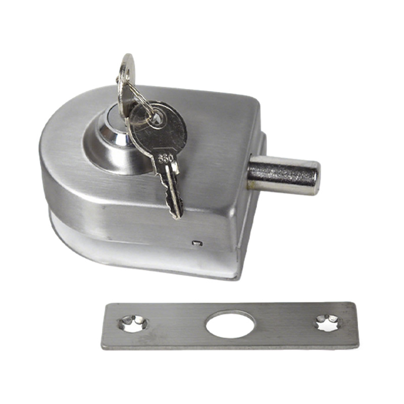 Cerradura de suelo para puerta de vidrio, directamente del fabricante, cerradura de vidrio de acero inoxidable, cerradura de baño de una sola puerta y una sola apertura.