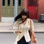 女式春季法式v领衬衫