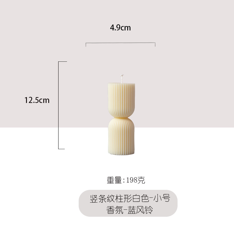 Exclusiva transfronteriza para velas de aromaterapia cilíndrica a rayas, adornos decorativos blancos y verdes, recuerdos, venta al por mayor, estilo caliente, hecho a mano