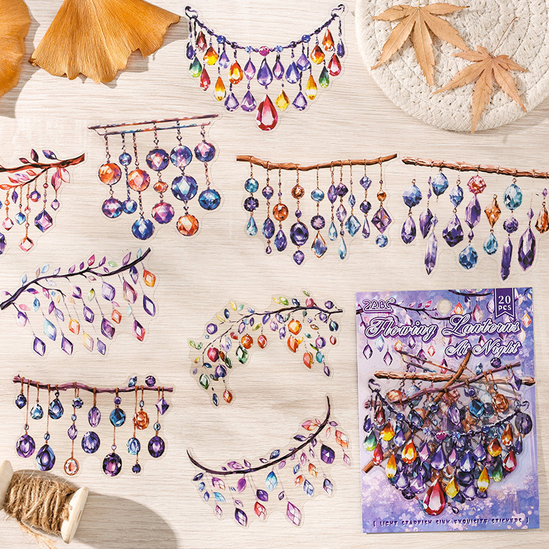 Lámpara estrella de mar Shen paquete de pegatinas de pet transparente a prueba de agua diario de bricolaje pegatinas decorativas pegatinas de luces creativas transfronterizas