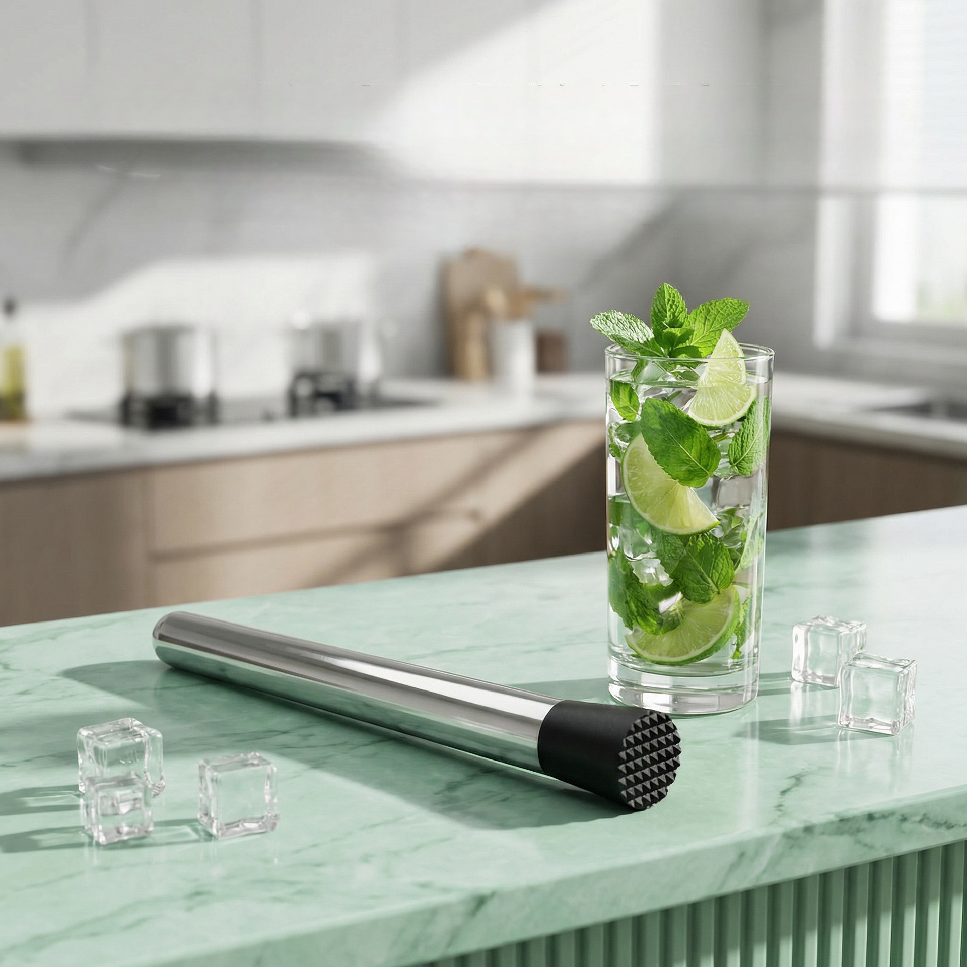 Trituradora de hielo comercial y doméstica de acero inoxidable para bar, suministros para cocteles de té de limón hechos a mano, entrega directa del fabricante.