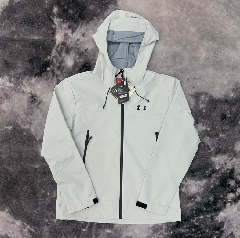 Under Armour Hardshell Jacket Lightweight Waterproof Light Grey