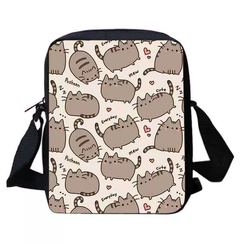 Рюкзак учебный Pusheen Fat Jimao с принтом периферийного типа, через стекло, зарубежная торговля, школьный рюкзак