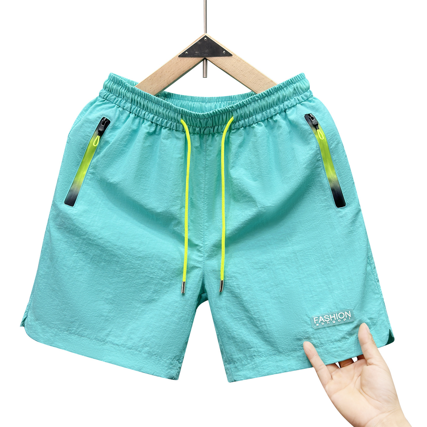 Herren-Shorts mit geradem Bein, einfarbig, lässig, zum Laufen, für Sport, Sommer, Strand, Five Point, trendige Herrenbekleidung, Bademode_voghion.com