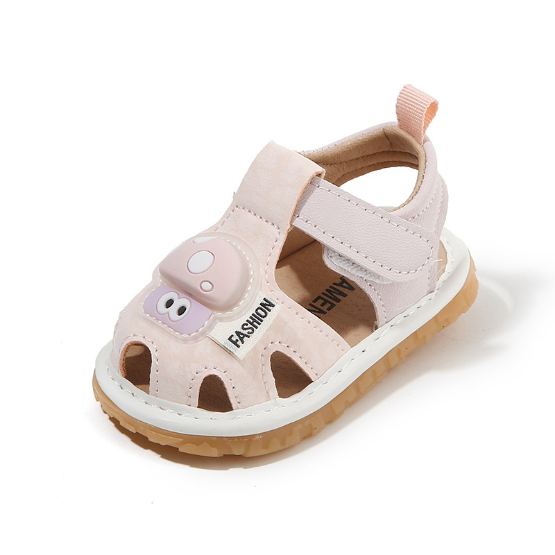 Chaussures de marche lumineuses à semelle souple pour bébé | Premiers pas respirants pour nourrissons de 0 à 12 mois | Sandales d'été qui couinent pour garçons et filles_voghion.com