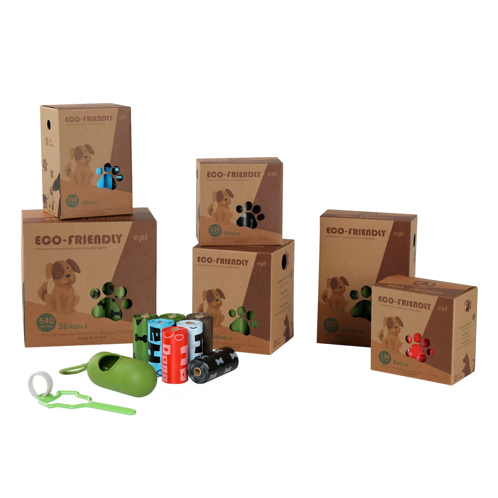 厂家直供EPI降解便便袋狗外出捡屎袋分配器盒装拾便袋宠物垃圾袋