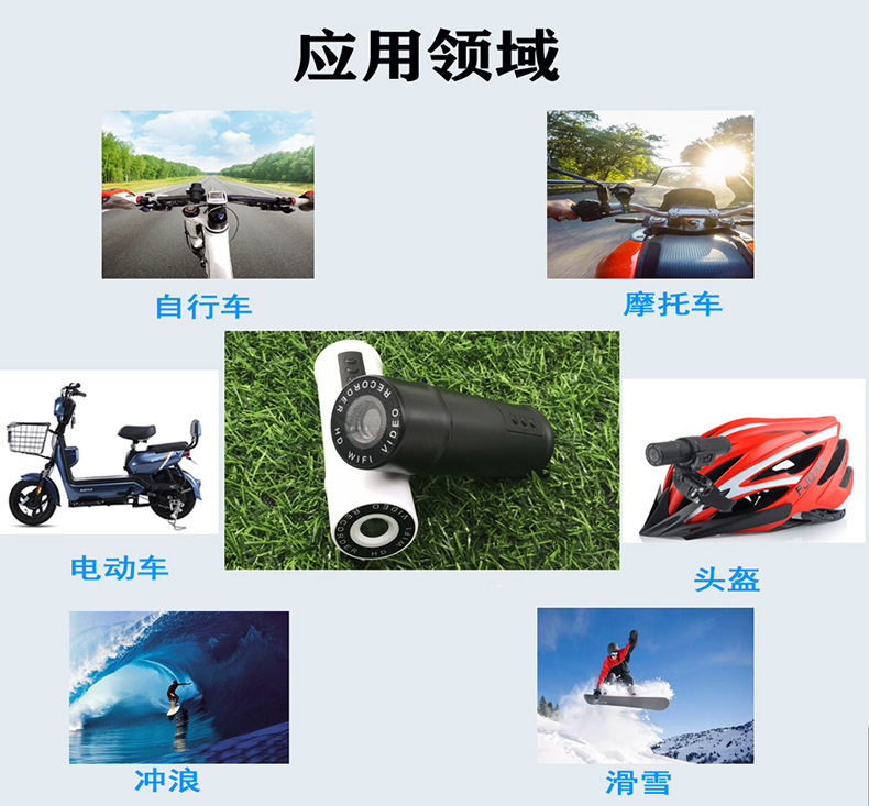 Motorcycle Driving Recorder Hd Waterproof Sports Dv Camera Helmet Electric Vehicle Bicycle Wifi Recorder