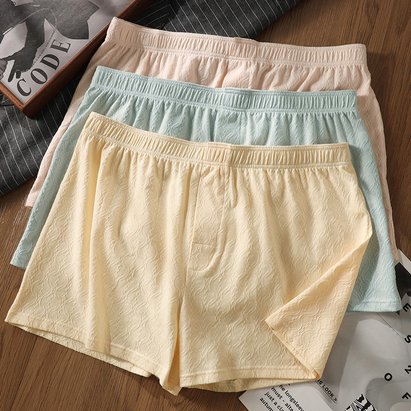 Multi-Wear Men's Underwear, Cotton Texture, Loose and Breathable Boxer Briefs, Trendy Sleepwear, Home Wear, Boxer Shorts