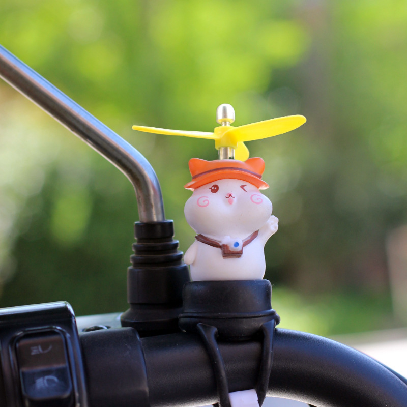 Lindo molino de viento bicicleta bicicleta eléctrica decoración de motocicleta patito decoración de coche celebridad de Internet animal de dibujos animados