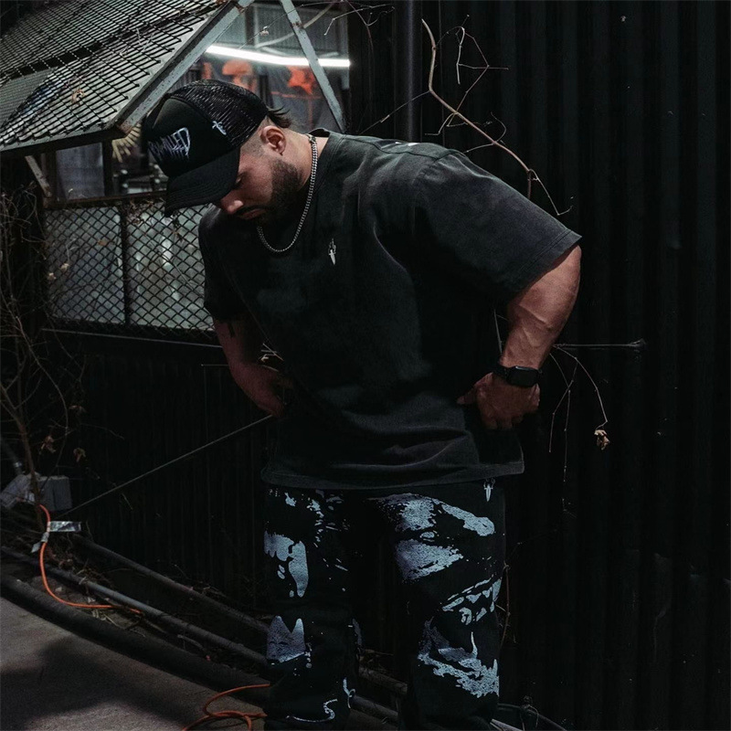 Title 7, Camiseta Fitness Hombre Manga Corta Holgada Tra...