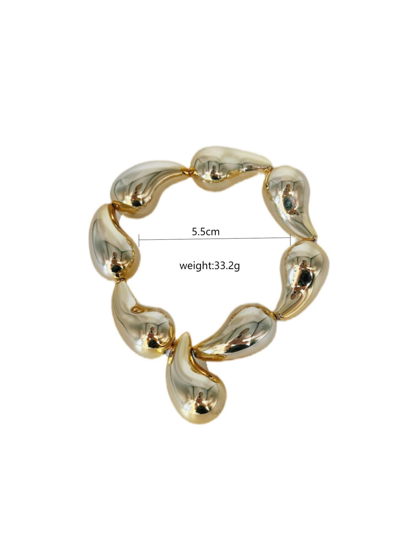 Asymmetrical, Balloon, Plating Design Copper Asymmetrical Balloon Plating Printing Water Droplets Rhombus Bracelets Bangle