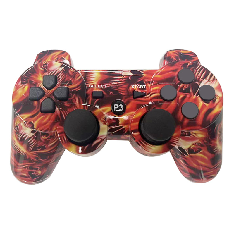 Mando de juego PS3 multicolor con botón universal de copo de nieve de doble vibración Bluetooth inalámbrico con mango P3 transfronterizo de fábrica