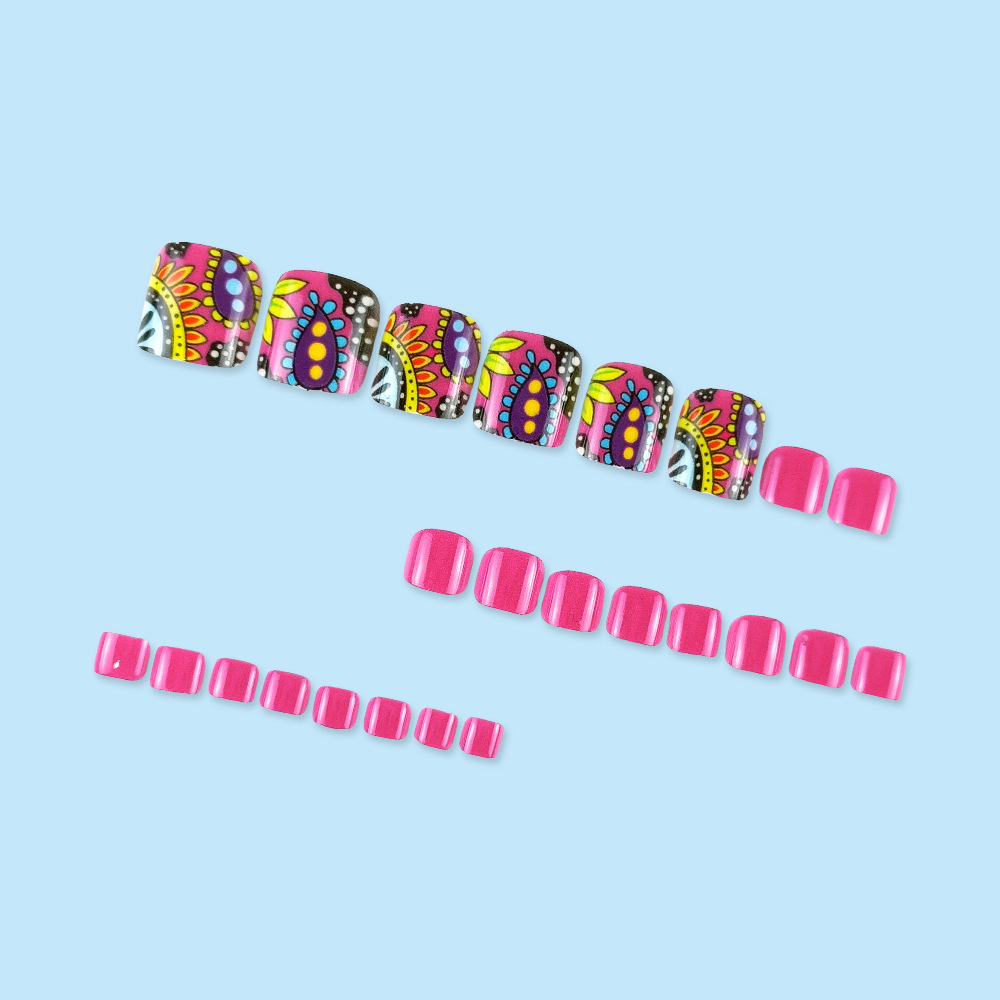Chicas calientes, pies coloridos, uñas, parches de uñas, dulces y geniales, uñas de uñas de flores en polvo de Barbie, uñas de vestir calientes transfronterizas image 5