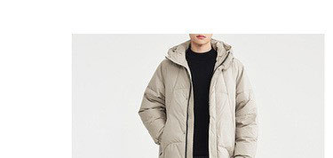 Áo khoác parka nam dáng dài có mũ trùm, tay raglan, chất liệu lông vũ chống gió — màu đen chi tiết 15