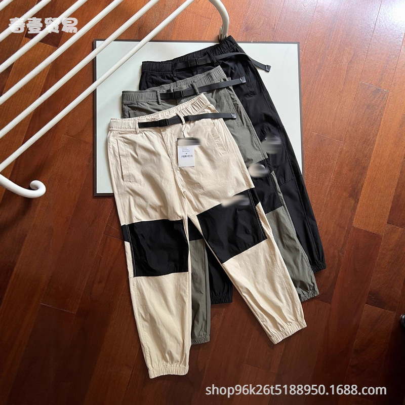 New Outdoor Spring and Autumn Pants for Men, High Elasticity Embroidered Casual Pants, Couple Style Sports Color-Blocking Pants, Northern Style Pants