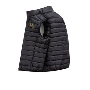 FD01271324 European size men's foreign trade 2024 autumn and winter new fashion color matching men's hooded cotton-padded jacket waistcoat back