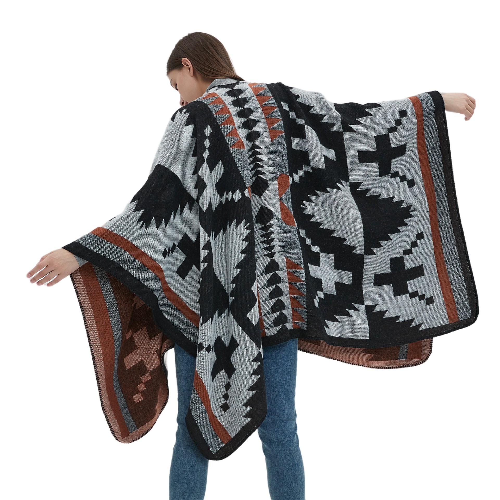 Unisex Geometric shawl yearning for the wind with the national wind travel air conditioning cover blanket shawl_viptrois.com