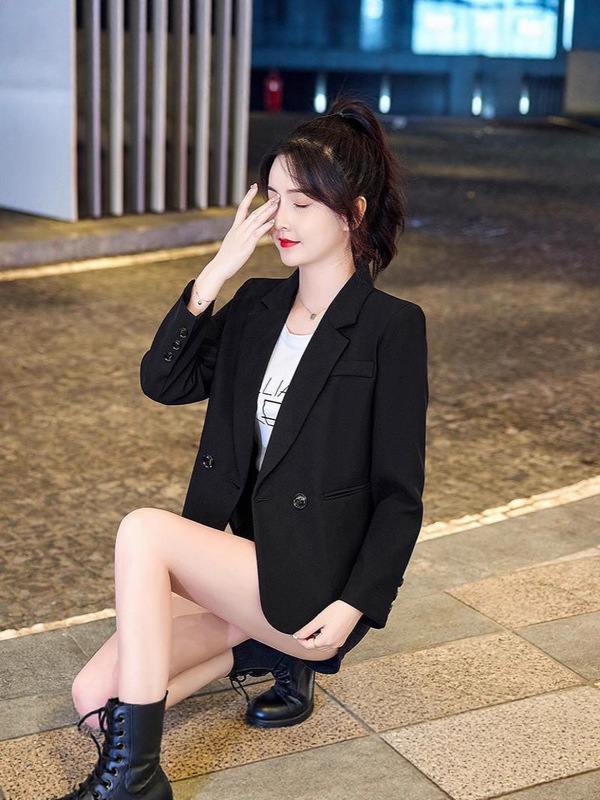 黑色小西装外套女短款小个子2025新款春秋休闲高级感炸街上衣批发|undefined