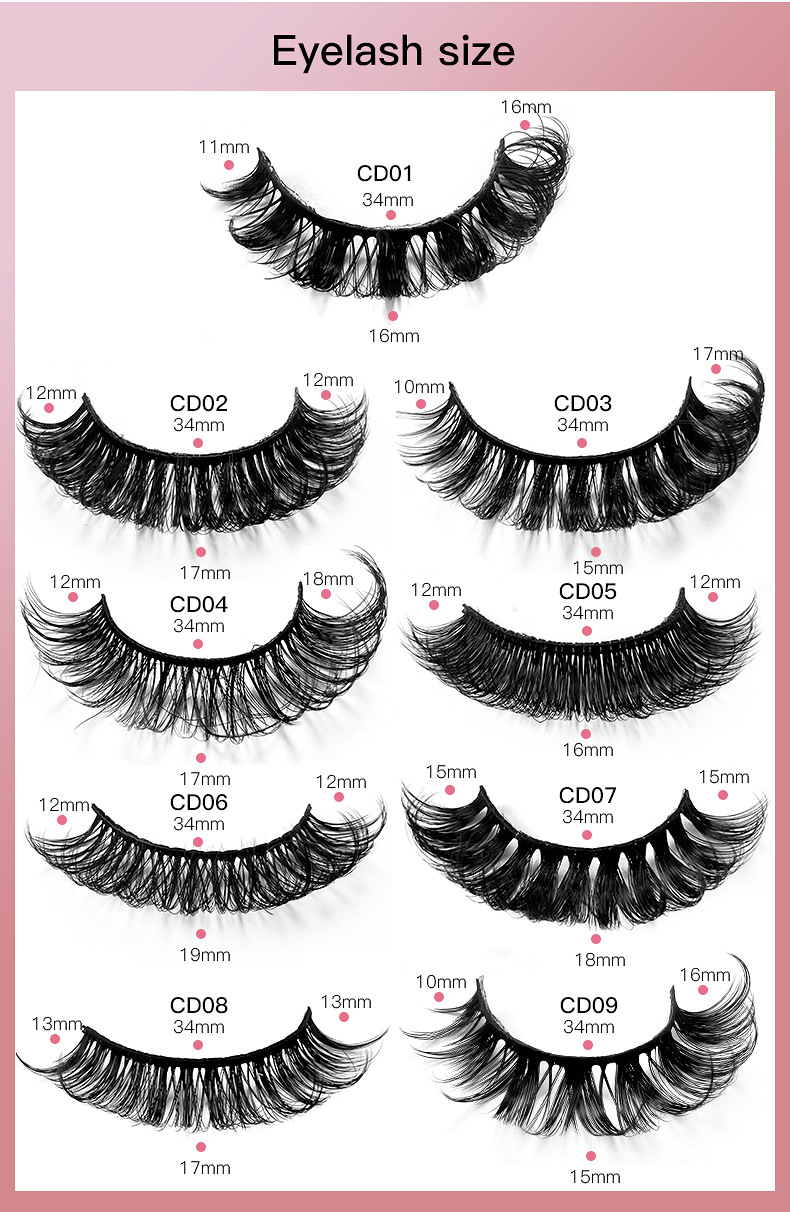 20g Weight False Eyelashes Makeup Tools Types 10 Pairs Quantity Imitation Mink Material Geometric Pattern Fashion Style Fashion Geometric Imitation Mink False Eyelashes 10 Pairs 5