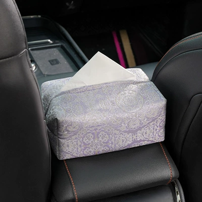 Chinese Style Car Seatbelt Cover | Seat belt shoulder pad - imitation-song-brocade-tissue-box-purple