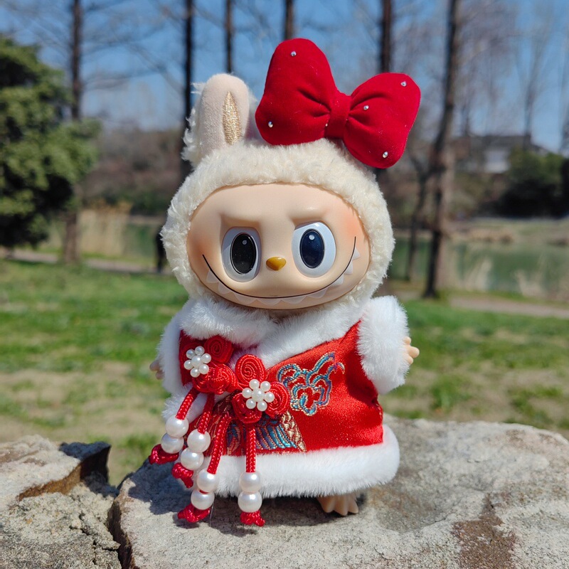 第一世代・第三世代ブラインドボックスフィギュア用衣装、新中式唐装・漢服セット、17cmラブブ用デニムパンツ|undefined