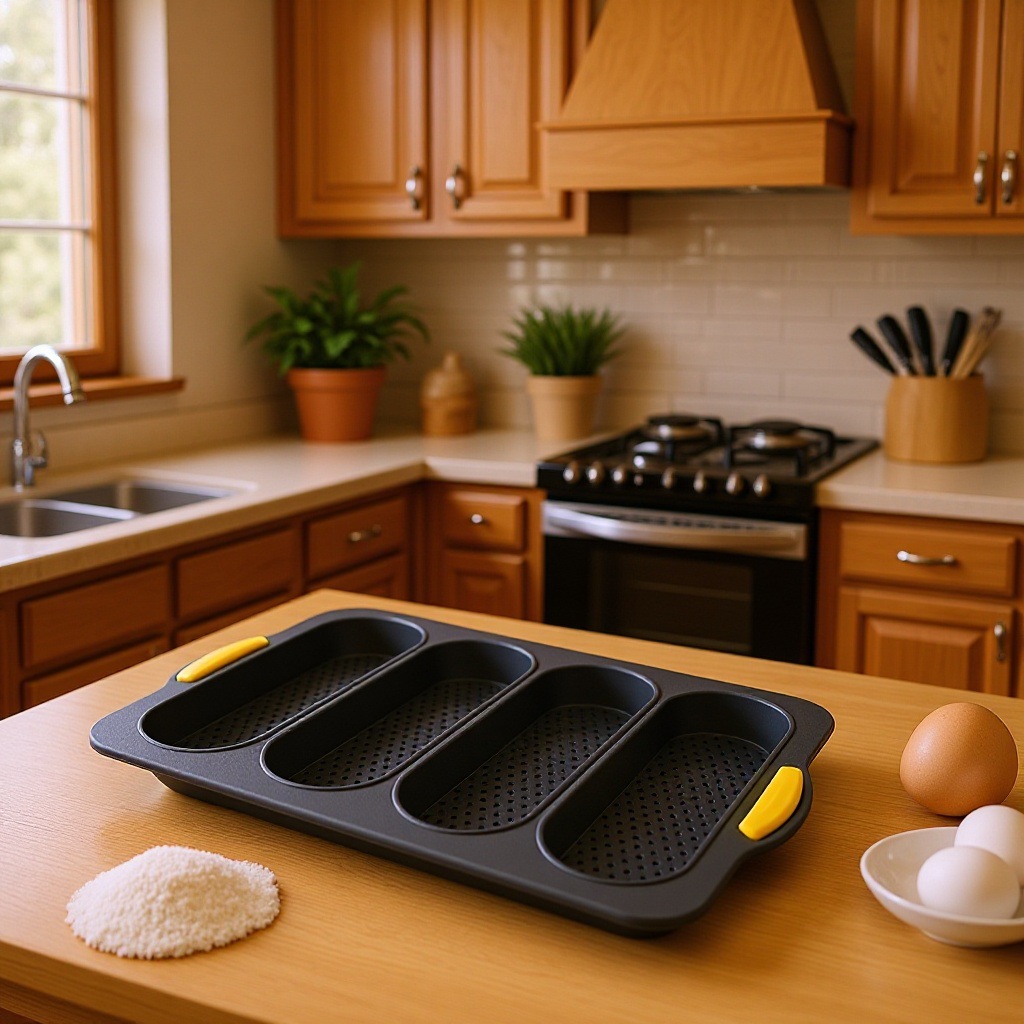 Cross-Border 4-Slot Silicone Baguette Cake Mold DIY French Bread Mold Non-Stick Baking Baking Pan Bread Oven