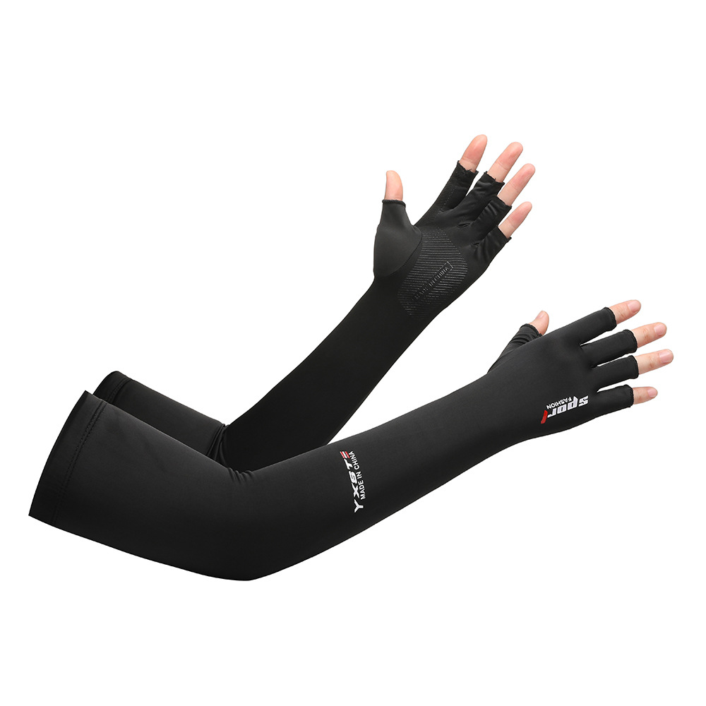 Protección solar manga de hielo de verano de las mujeres ligero transpirable seda de hielo delgada ovisleeve verano conducción al aire libre