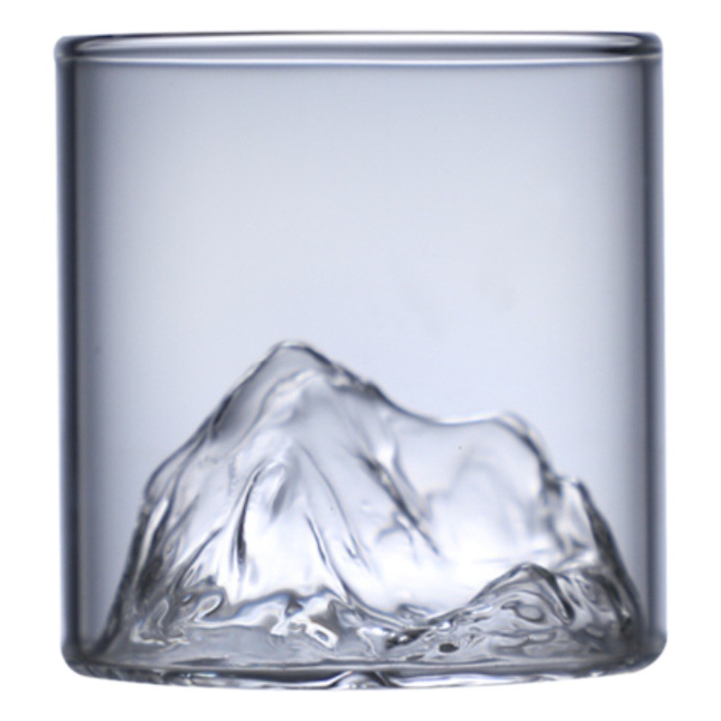 Vidrio transparente recta de una sola capa taza de cerveza whisky Xizango vista a la montaña taza de jugo de hogar taza de beber