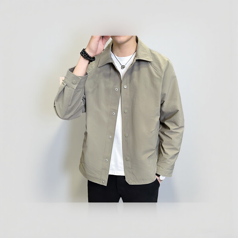 Men's Jacket 2025 Casual Cardigan Long-Sleeve Short Simple Lapel Coat Men's Jacket for Spring and Autumn