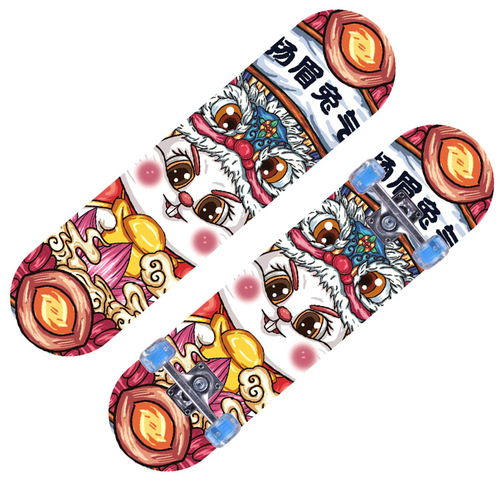 Children's Four-Wheeled Skateboard Baby Beginner Cartoon Dual-Skateboard Teenager Skateboard 2808 Flat Plate Factory Wholesale