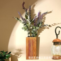 跨境木质花瓶客厅墙壁花瓶干花绿植装饰花瓶室内家具实木壁挂花瓶