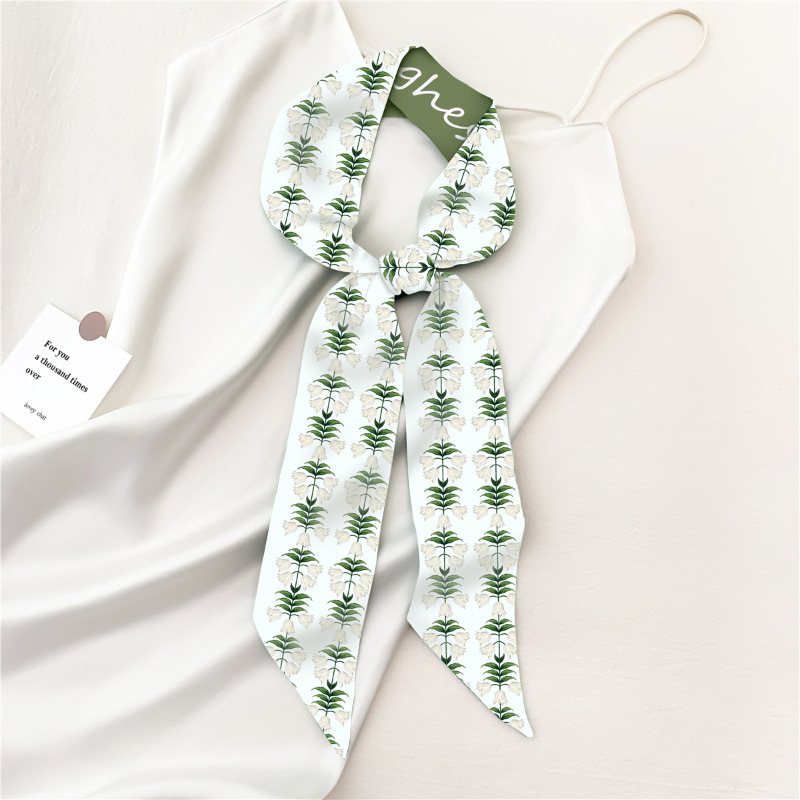 Bufanda pequeña larga de las Mujeres Nuevo estilo chino retro todo partido bufanda pequeña bufanda delgada banda de pelo estrecho cinta atada bolsa cinta