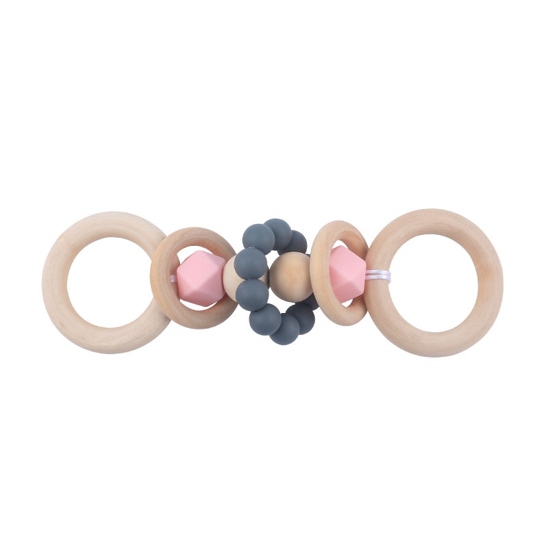 Mordedor creativo de juguete para niños nuevos Anillo Hemu bebé sonajero de mano ejercicio interactivo juguete de fortalecimiento dental palo de molienda