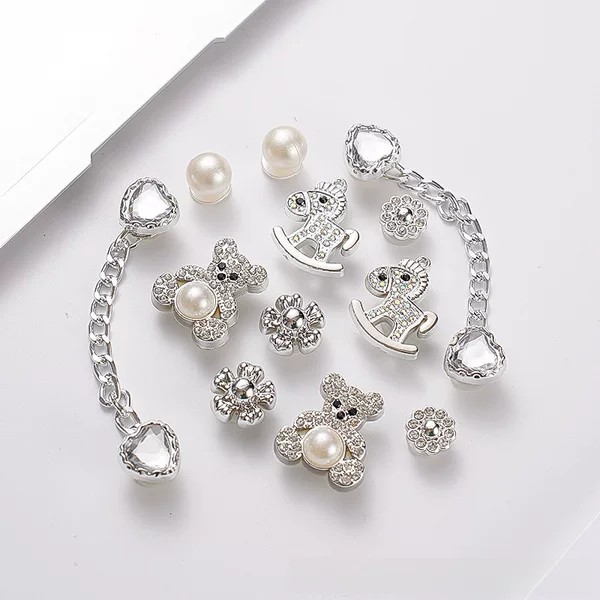 Hole Shoes Accessories DIY Butterfly Rhinestone Chain Hole Shoes Accessories Upper Decoration Shoe Buckle Buckle Cross Shoe Flower