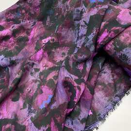 布艺岛 紫黑色晕染全棉乔其纱雪纺衬衫连衣裙汉服布料diy