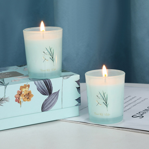 Handmade soy wax scented candle wholesale diy gift box set souvenir aromatherapy essential oil bamboo scented candle