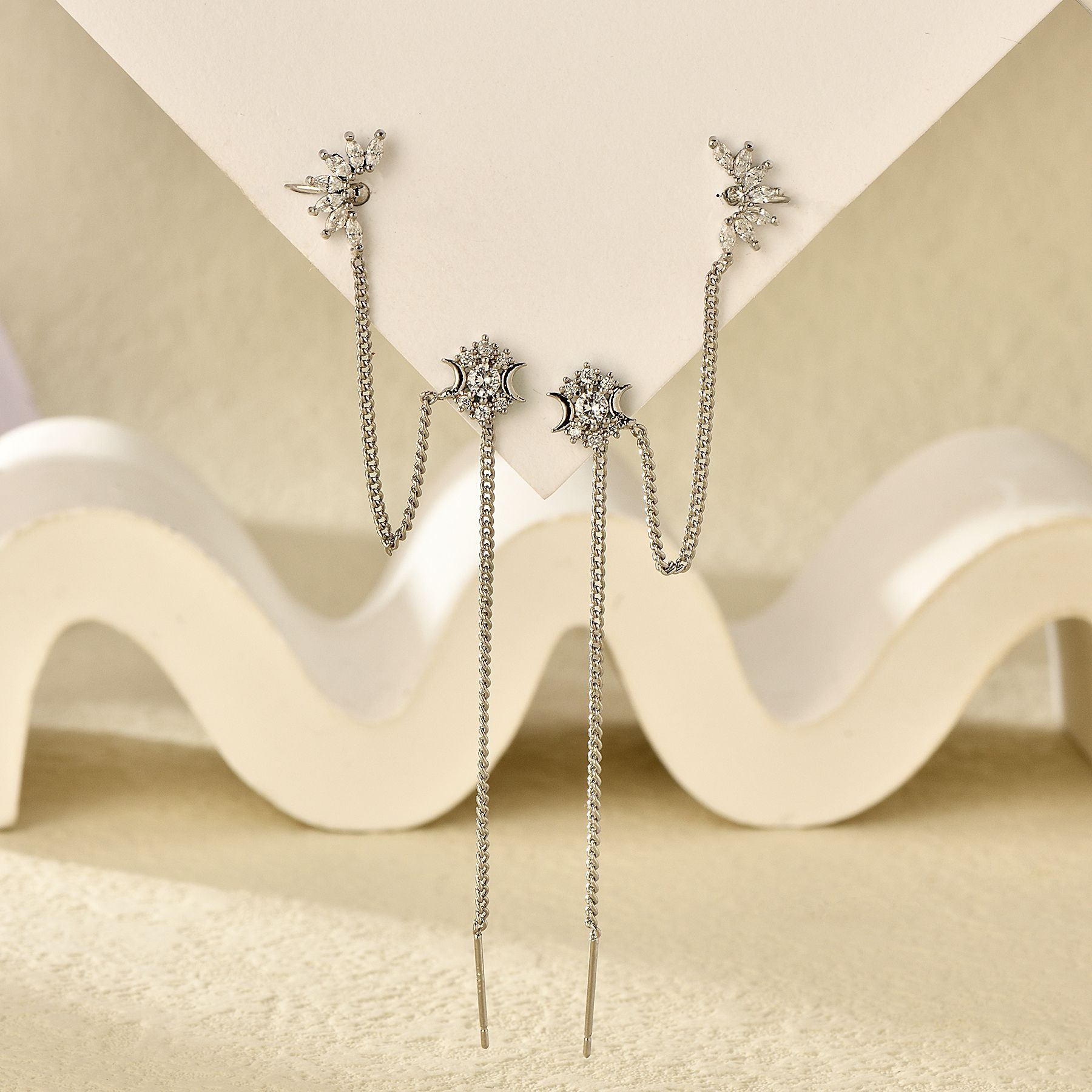 Fashion Water Droplets Brass Earrings Tassel Copper Earrings display picture 3