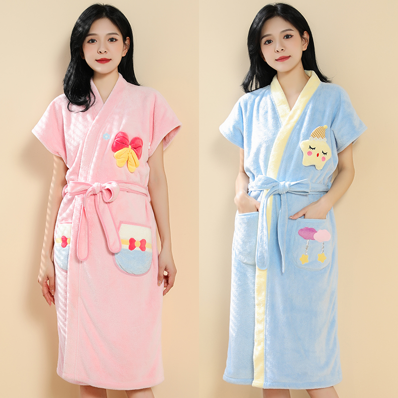여성용 H1FW72X 목욕 타월 착용 및 포장 목욕 가운은 순수한면 성인 가정용 게으른 목욕 스커트보다 더 흡수적이고 빠른 건조