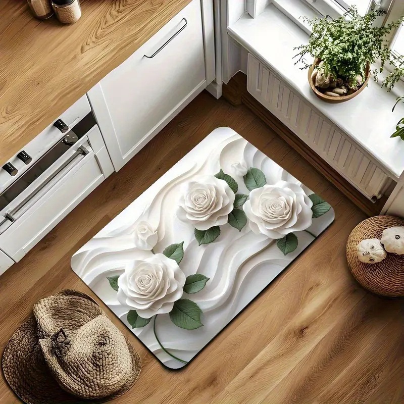 Tappeto bagno in terra di diatomee floreale antiscivolo_voghion.com