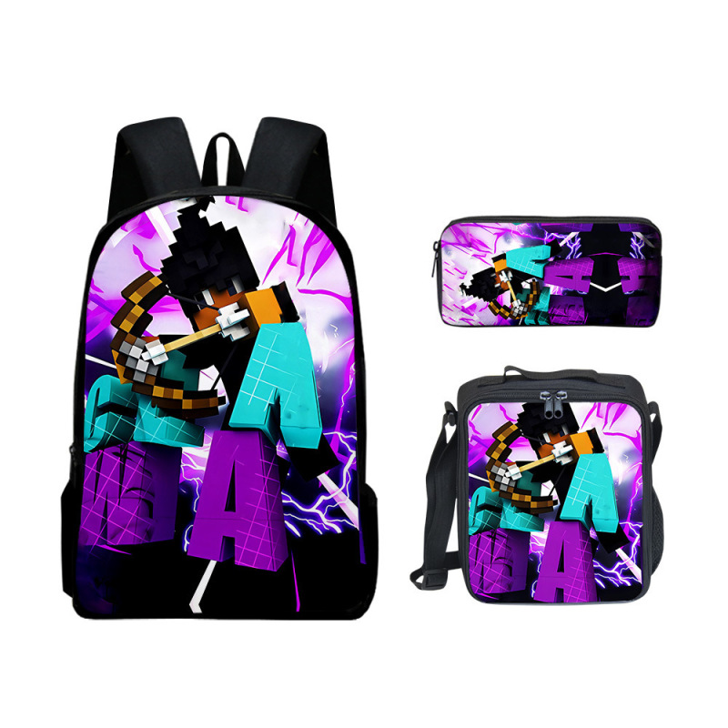3D 新製品 Roblox 学生スクールバッグ ランチバッグ ペンシルバッグ Roblox プリント バックパック 3 点セット|undefined