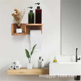 木质卫生纸架卷纸架壁挂式带隔板浴室收纳架家用置物架批发