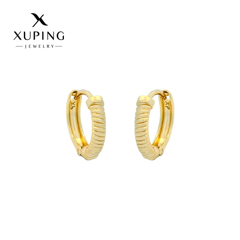 Pendientes Xuping Jewelry, Nuevos, Simples y Modernos, de Aleación con Baño Electrolítico en Color Oro de 14k, Pequeños, Lujosos y Versátiles