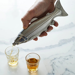 クロスボーダー専用304ステンレス魚形酒壺5オンス異形携帯酒具キャンプ屋外酒壺