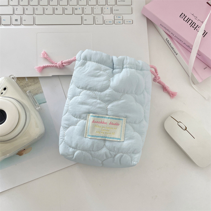 51121 ins かわいいキルティングコットンカメラ収納袋 ccd ポラロイド収納袋ソフト落下防止防塵小さなバッグ|undefined