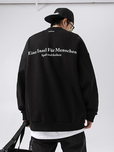 Korean Road Japanese Men's Fashion Trend Brand American Print Sweatshirt Men 2025 Spring New Retro Loose Couple Outerwear