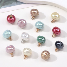 糖果色高端衬衫雪纺连衣裙开衫旗袍小圆珠毛衣短袖ABS装饰纽扣子