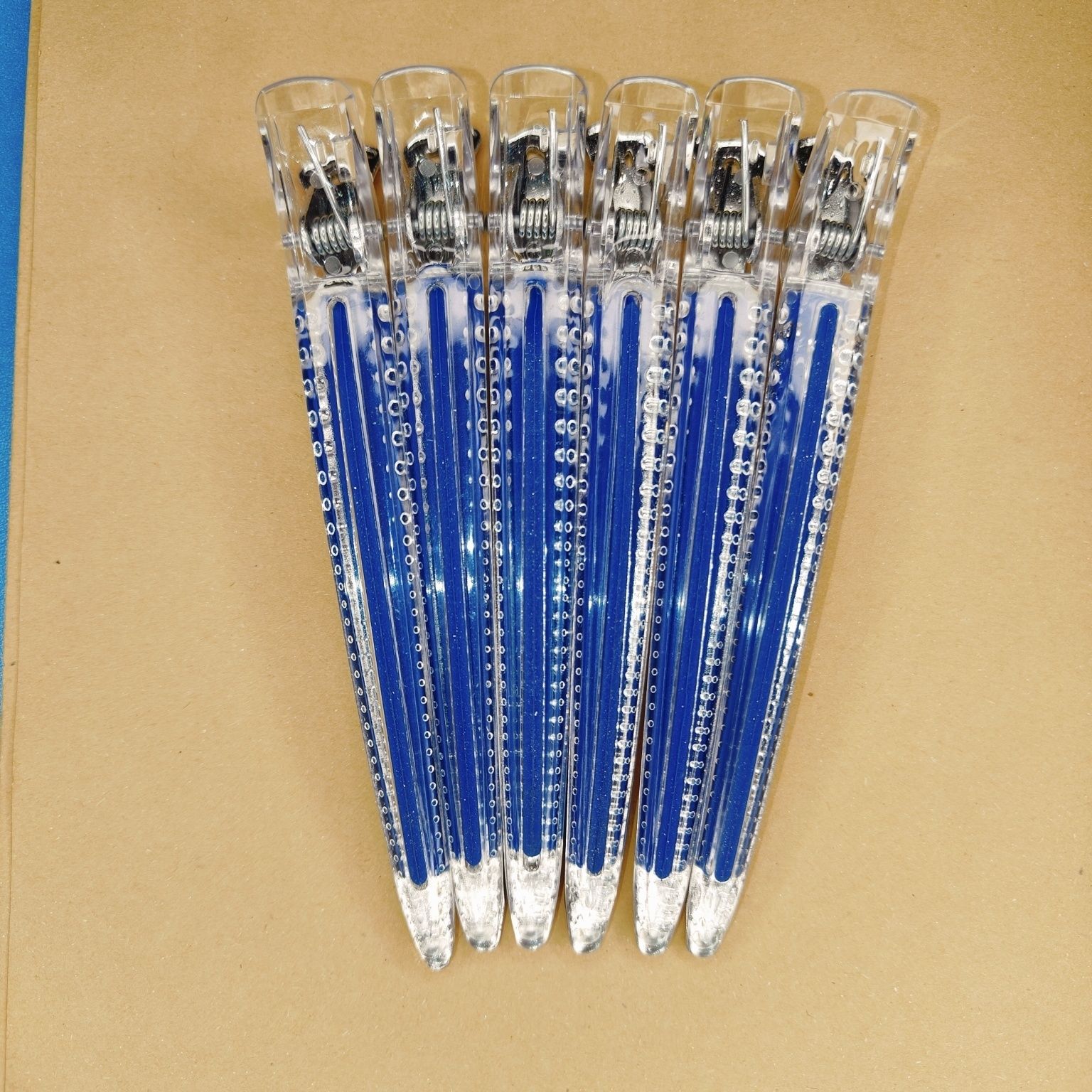 水晶硅胶一字夹【深蓝色1个】