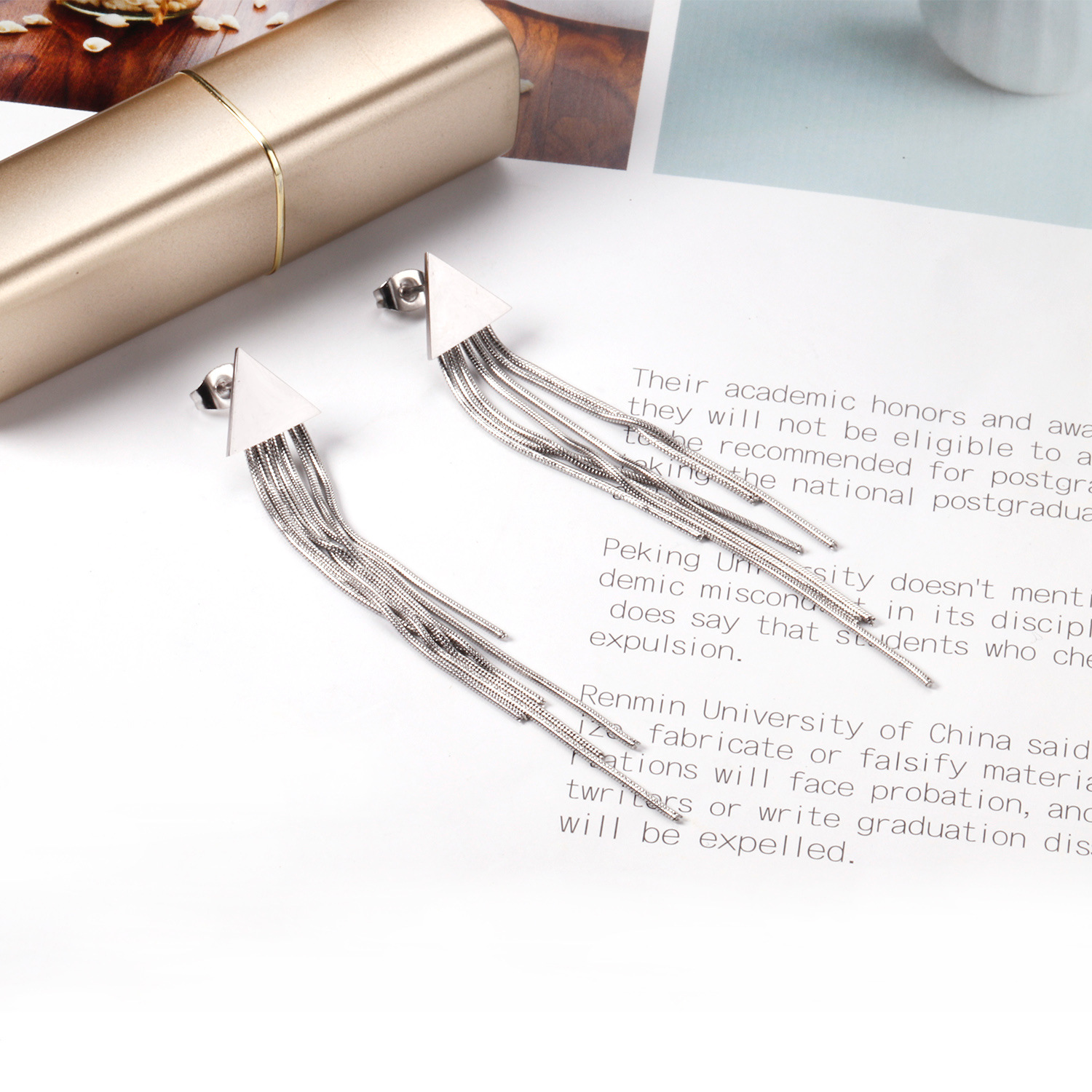 13g Weight Drop Earrings Classification 1 Pair Quantity Daily Occasion Stainless Steel Material Rhombus Pattern Women'S Gender Plating Design Fashion Style Fashion Rhombus Stainless Steel Plating Drop Earrings 1 Pair 21